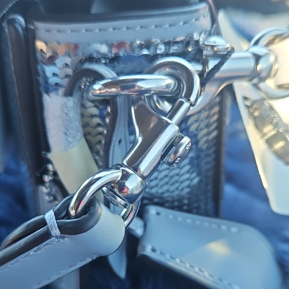 Coach Silver Sequin Clutch - image 5